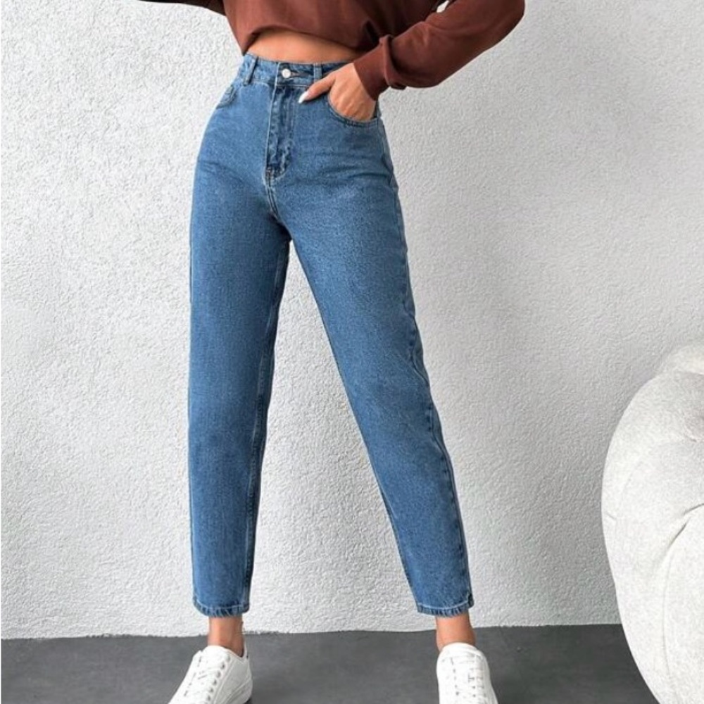 🌟SHEIN Blue Classic Straight-Leg Jeans